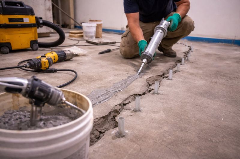Cracked Basement Floor Repair in Ambler, PA