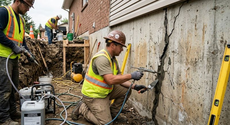 Cracked Foundation Repair in Berwyn, PA