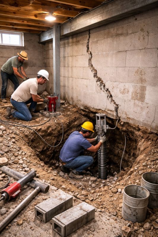 Foundation Structural Repair in East Greenville, PA