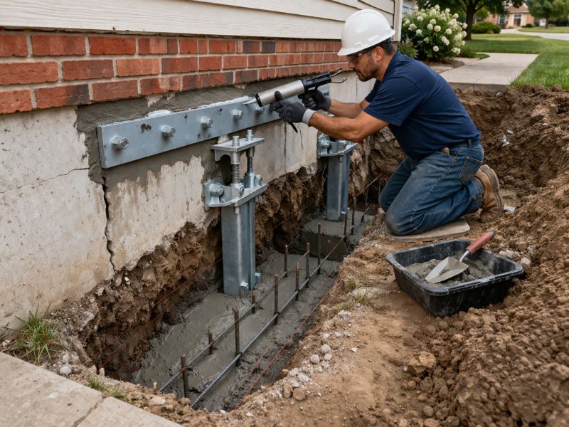 Sinking Foundation Repair in Moorestown, NJ